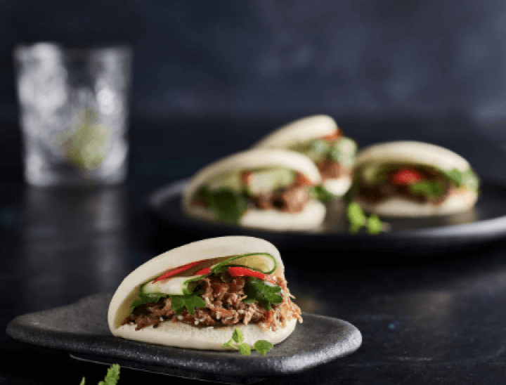 Pork Bao cucumber chilli coriander