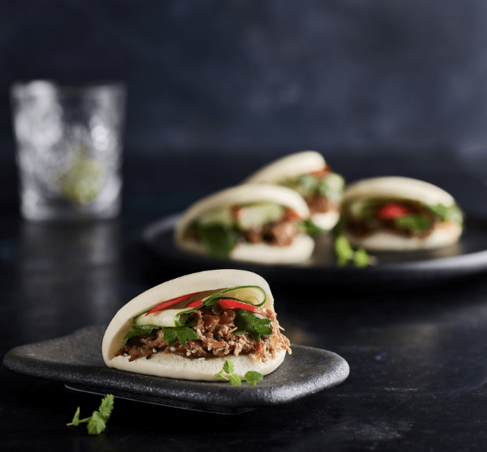 Pork Bao cucumber chilli coriander