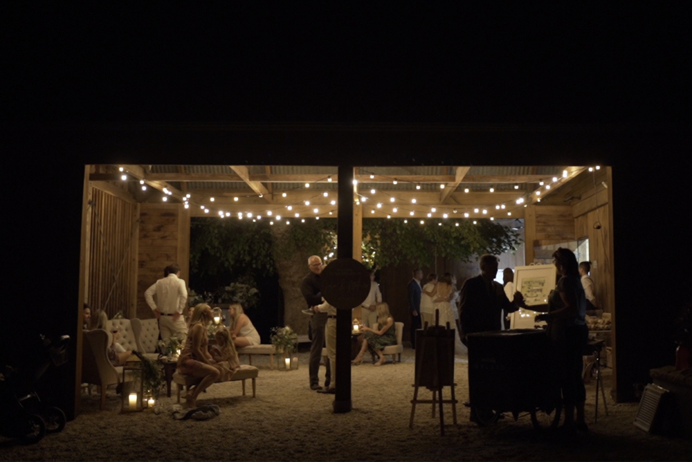 Mathew and Julia Barn Styling with Festoon Lights