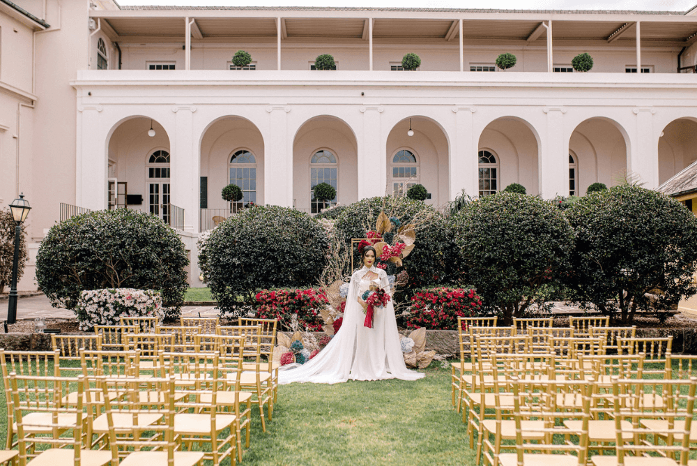 Modern Chinese Ceremony with Gold Tiffany Chairs