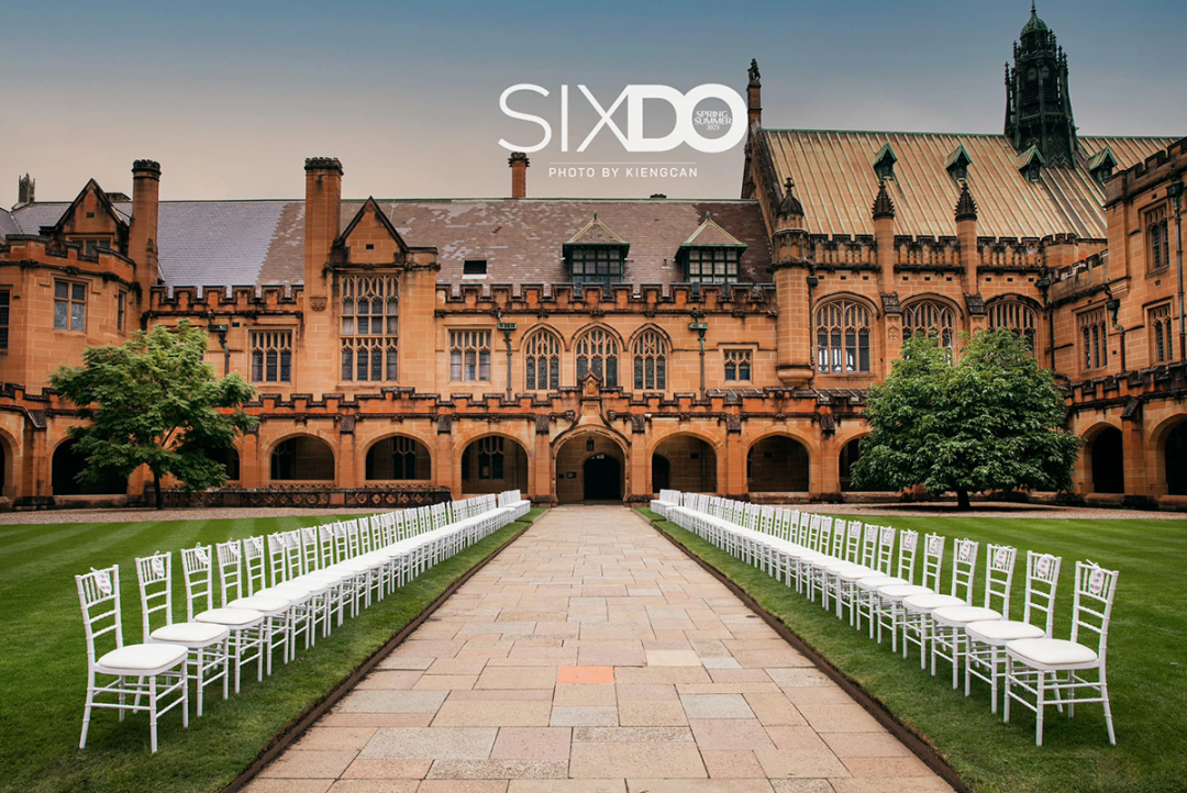 SIXDO's runway fashion show venue set up in the University of Sydney Quadrangle (photo credit: Facebook @sixdo.vn)